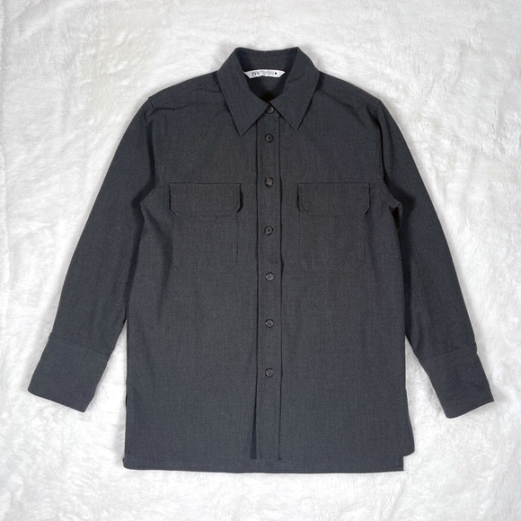 Zara Women Oversized Pocket Shirt Size XS - Picture 1 of 6